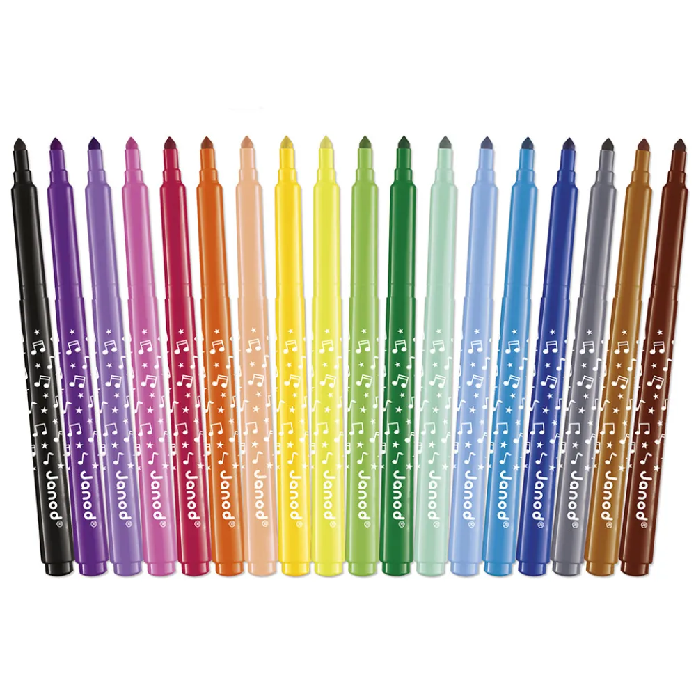 Janod Peinture Par Numéro & Coloriage*Feutres Longue Durée x18