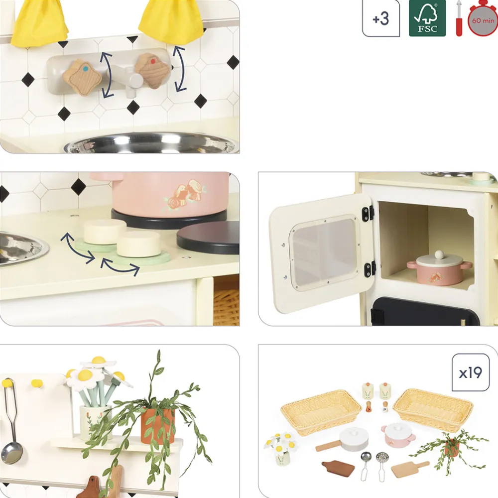 Janod Cuisines, Dinettes & Marchandes*Grande Cuisine en bois Mamie Soleil
