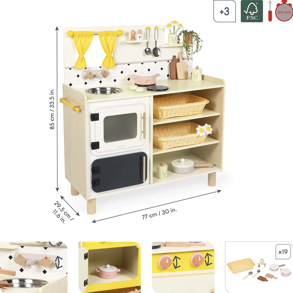 Janod Cuisines, Dinettes & Marchandes*Grande Cuisine en bois Mamie Soleil