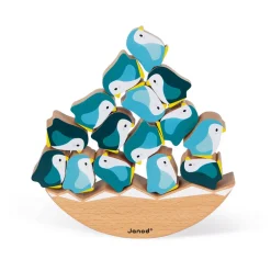 Janod Jeux D'Équilibre|Jeux Éducatifs Primaire*Jeu Basculo Manchots en bois - Partenariat WWF®