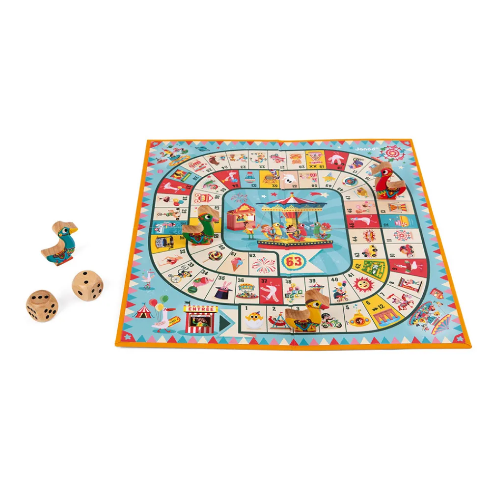 Janod Jeux De Parcours*Jeu de l'oie carrousel (bois et carton)