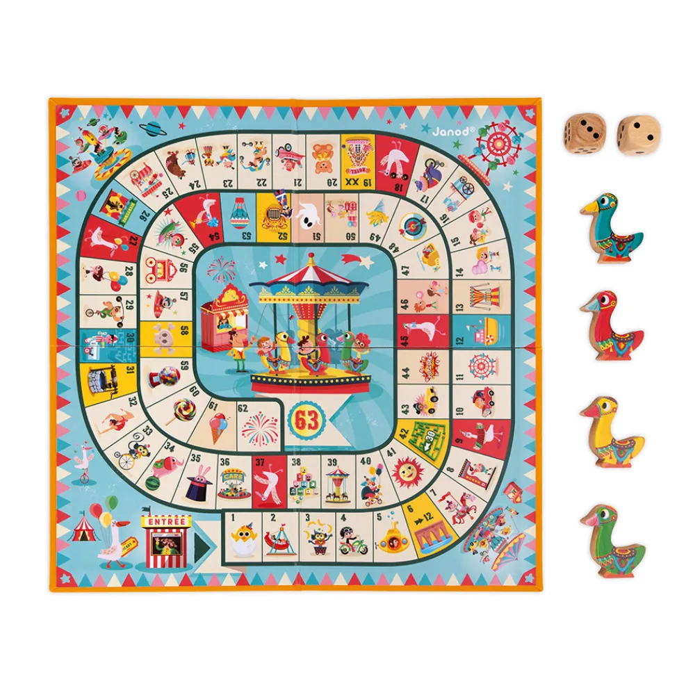Janod Jeux De Parcours*Jeu de l'oie carrousel (bois et carton)