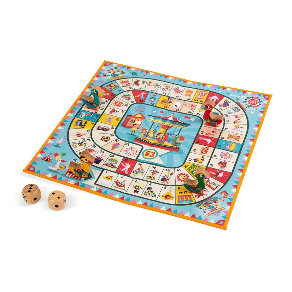 Janod Jeux De Parcours*Jeu de l'oie carrousel (bois et carton)