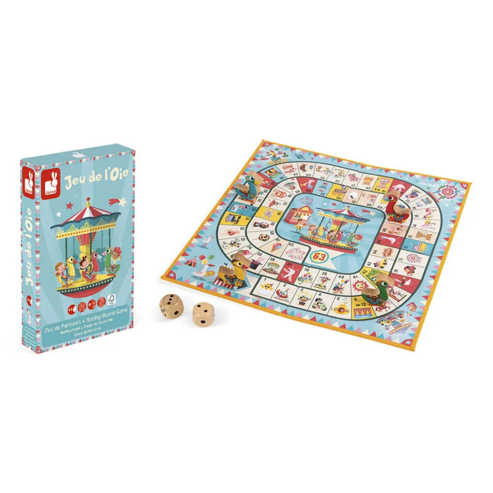 Janod Jeux De Parcours*Jeu de l'oie carrousel (bois et carton)
