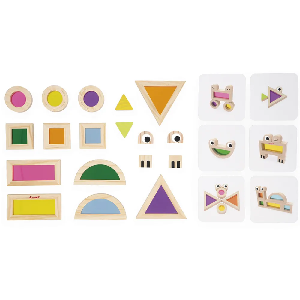 Janod Jeux De Construction|Formes & Couleurs*Jeu Sensoriel - Blocs Translucides