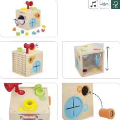 Janod Cubes & Pyramides|Manipulation & Encastrement*Jeu Sensoriel - Boîte Sensorielle