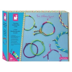 Janod Collection "Les Ateliers Bijoux" & Les Perles*Kit Créatif - 7 Bracelets Brésiliens Fluo à Créer