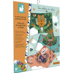 Janod Créations 3D|Tampons & Papeterie*Kit Créatif - 6 Cartes Pop-Up Animaux à Créer