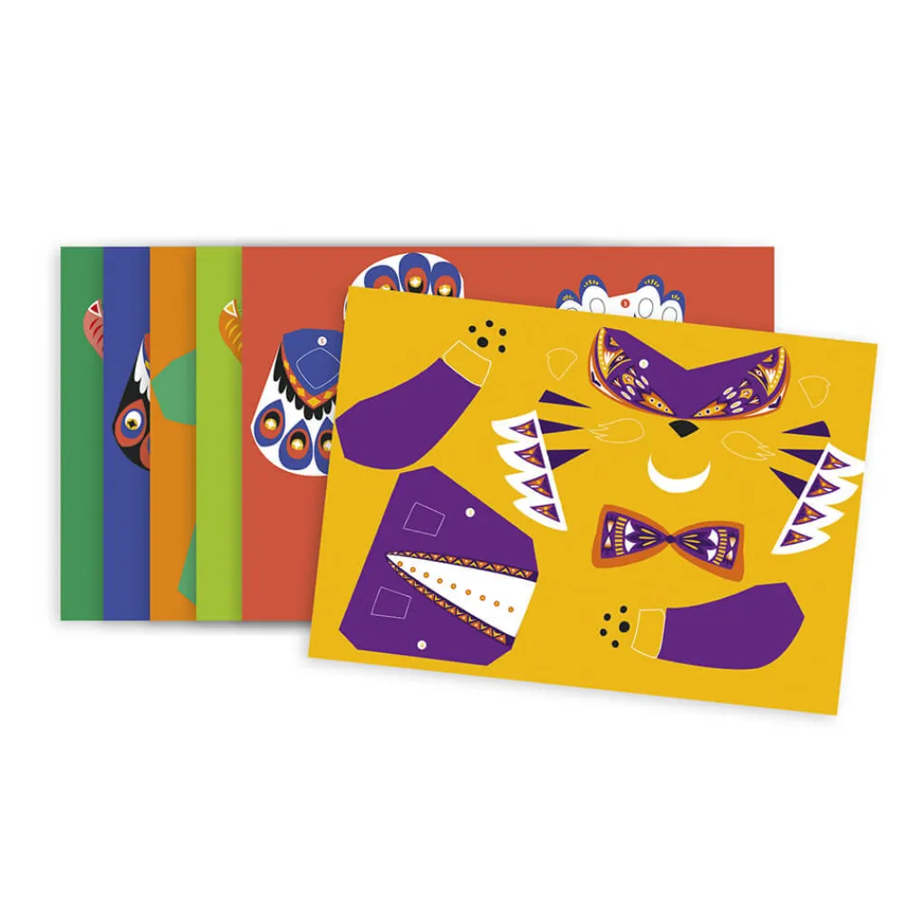 Janod Créations 3D|Tampons & Papeterie*Kit Créatif - 6 Cartes Pop-Up Animaux à Créer