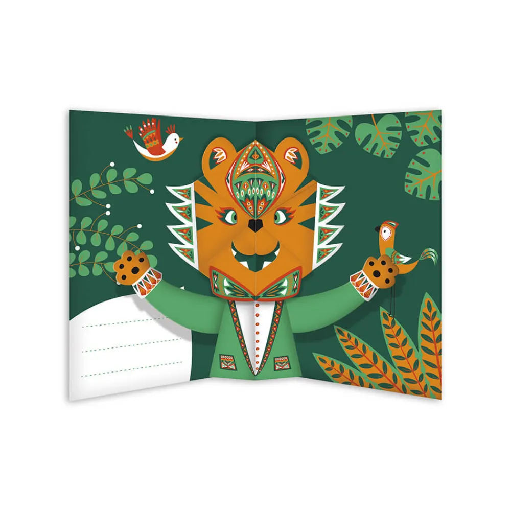 Janod Créations 3D|Tampons & Papeterie*Kit Créatif - 6 Cartes Pop-Up Animaux à Créer