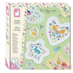 Janod Créations 3D|Collection "Les Ateliers Déco"*Kit Créatif - 16 Créations en Moulage Jardin Fleuri
