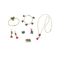 Janod Collection "Les Ateliers Bijoux" & Les Perles*Kit Créatif - Coffret 7 Bijoux en Plastique Fou Geometrix à Créer