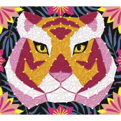 Janod Créations 3D|Crochet, Tricot & Laçage*Kit Créatif - Coffret 2 Tableaux Fils Tendus Animaux de la Jungle à Créer