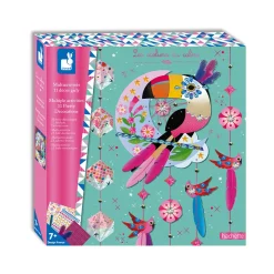 Janod Créations 3D|Sable, Paillettes, Dorure & Strass*Kit Créatif - Coffret Multi-Activités 11 Décos Girly