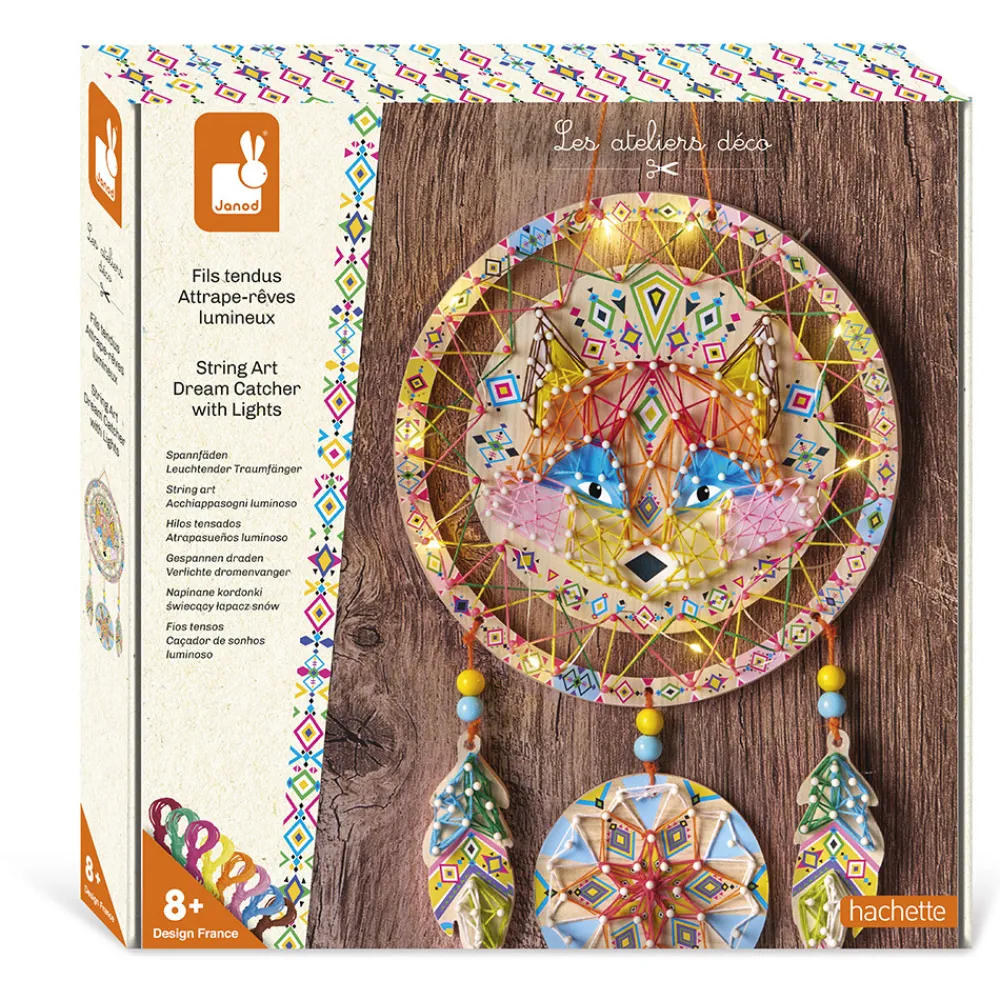 Janod Créations 3D|Collection "Les Ateliers Déco"*Kit Créatif - Fils Tendus Attrape-Rêves Lumineux Renard