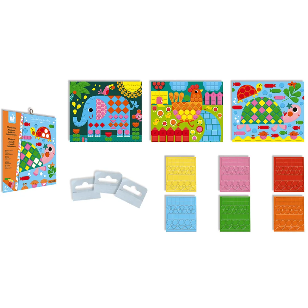 Janod Mosaïques & Gommettes|Collection "Les Ateliers Du Calme"*Kit Créatif - Mosaïques Animaux