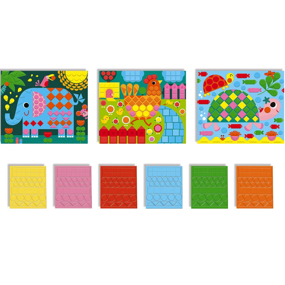 Janod Mosaïques & Gommettes|Collection "Les Ateliers Du Calme"*Kit Créatif - Mosaïques Animaux