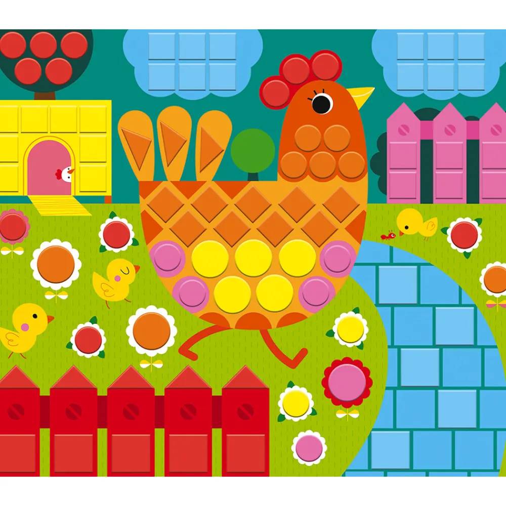 Janod Mosaïques & Gommettes|Collection "Les Ateliers Du Calme"*Kit Créatif - Mosaïques Animaux