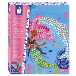 Janod Mosaïques & Gommettes|Collection "Les Ateliers Du Calme"*Kit Créatif - Mosaïques Dauphins et Sirènes