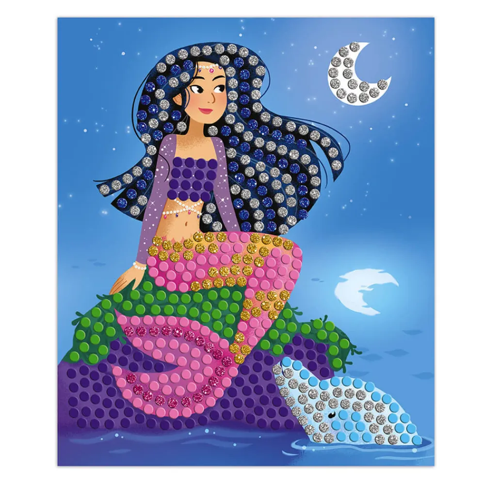 Janod Mosaïques & Gommettes|Collection "Les Ateliers Du Calme"*Kit Créatif - Mosaïques Dauphins et Sirènes