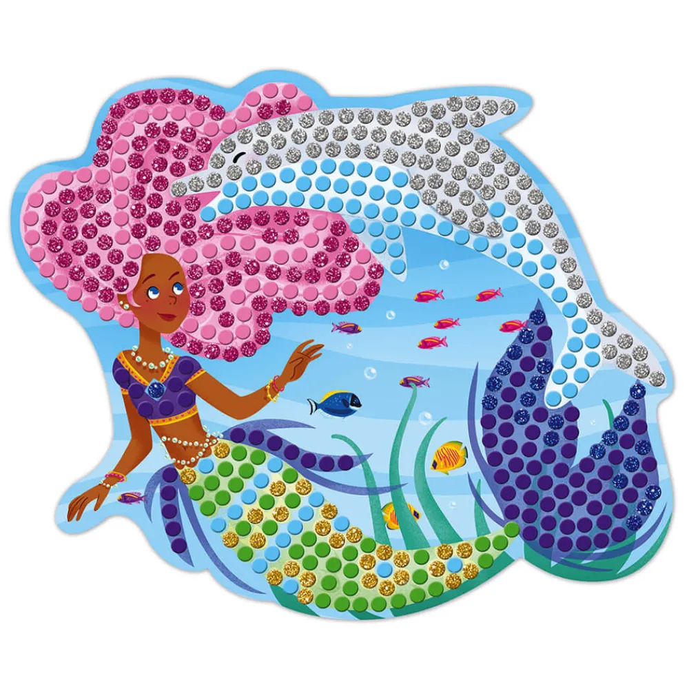 Janod Mosaïques & Gommettes|Collection "Les Ateliers Du Calme"*Kit Créatif - Mosaïques Dauphins et Sirènes