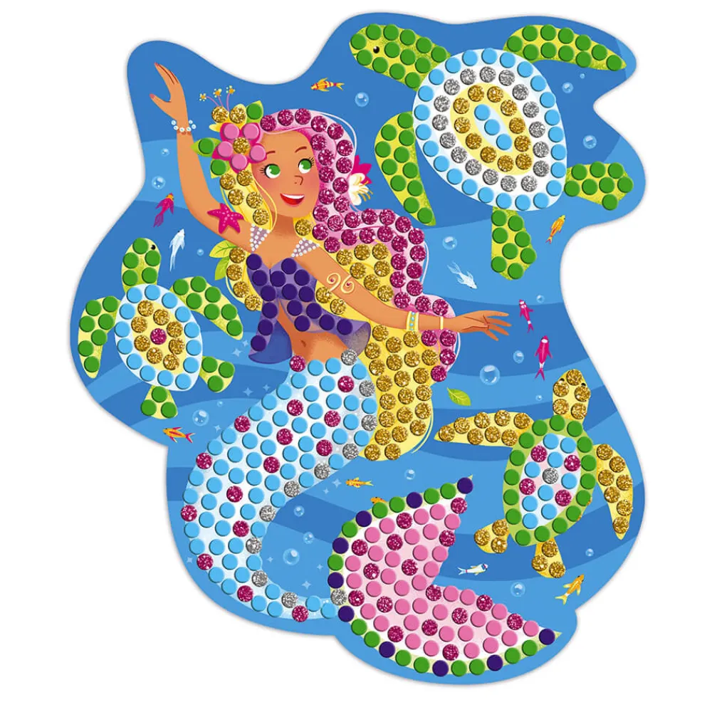 Janod Mosaïques & Gommettes|Collection "Les Ateliers Du Calme"*Kit Créatif - Mosaïques Dauphins et Sirènes