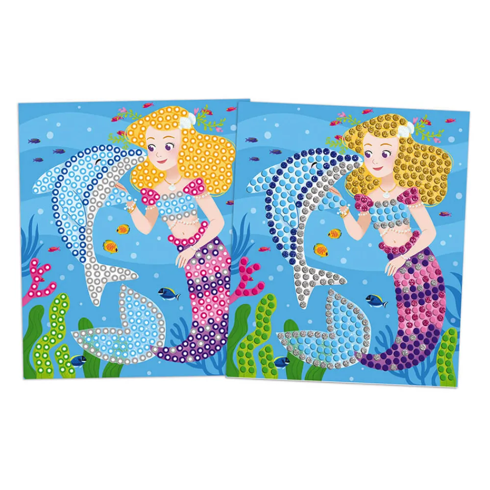 Janod Mosaïques & Gommettes|Collection "Les Ateliers Du Calme"*Kit Créatif - Mosaïques Dauphins et Sirènes