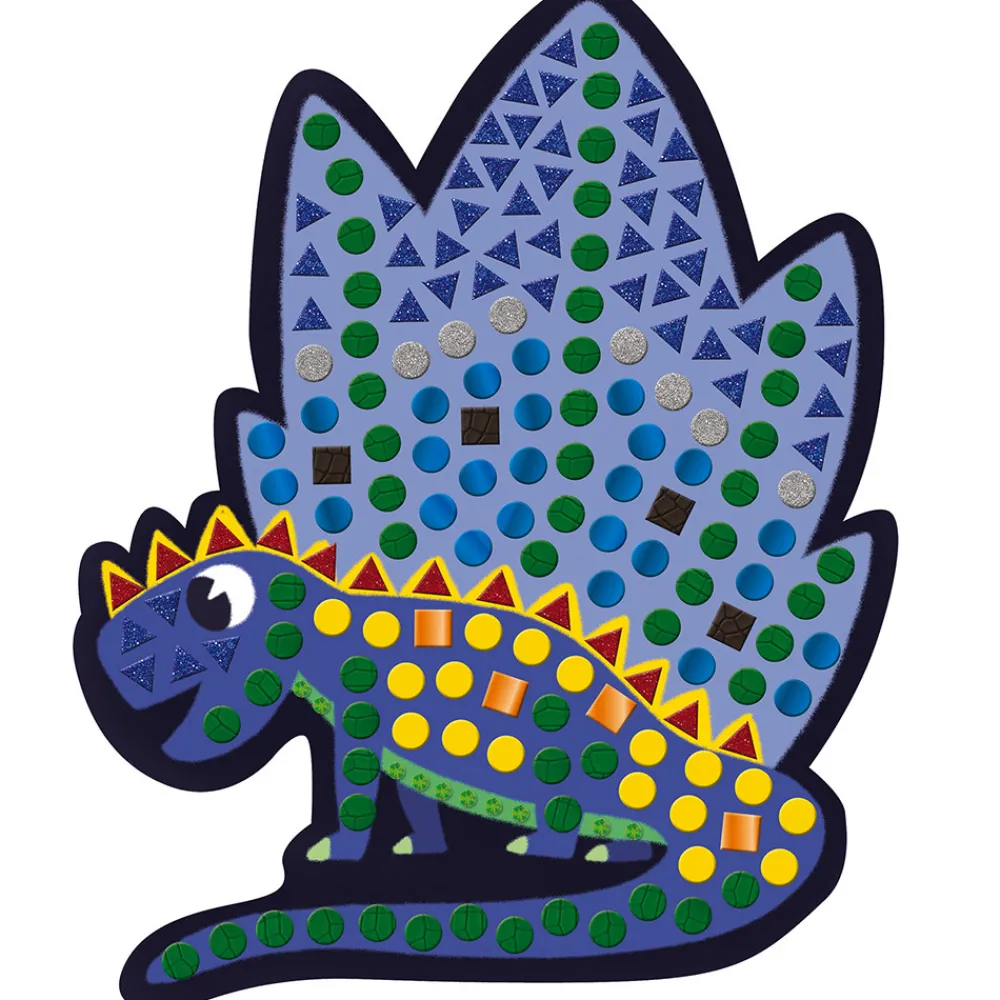Janod Mosaïques & Gommettes|Collection "Les Ateliers Du Calme"*Kit Créatif - Mosaïques Dinosaures