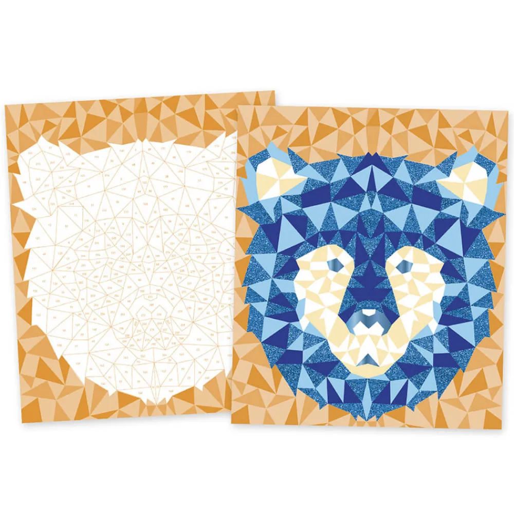Janod Mosaïques & Gommettes|Collection "Les Ateliers Du Calme"*Kit Créatif - Mosaïques Mousse Animaux de la Forêt