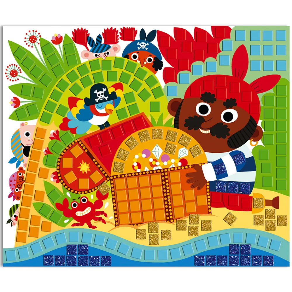 Janod Mosaïques & Gommettes|Collection "Les Ateliers Du Calme"*Kit Créatif - Mosaïques Pirates