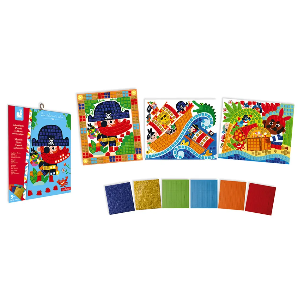 Janod Mosaïques & Gommettes|Collection "Les Ateliers Du Calme"*Kit Créatif - Mosaïques Pirates