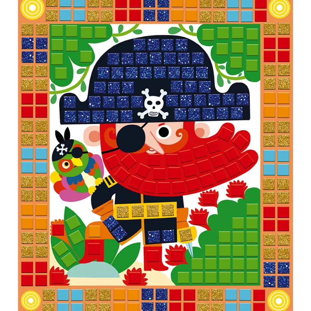 Janod Mosaïques & Gommettes|Collection "Les Ateliers Du Calme"*Kit Créatif - Mosaïques Pirates