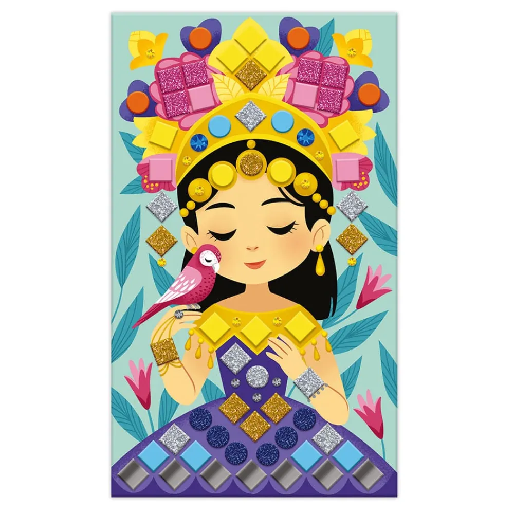 Janod Mosaïques & Gommettes|Collection "Les Ateliers Du Calme"*Kit Créatif - Mosaïques Princesses et Fées
