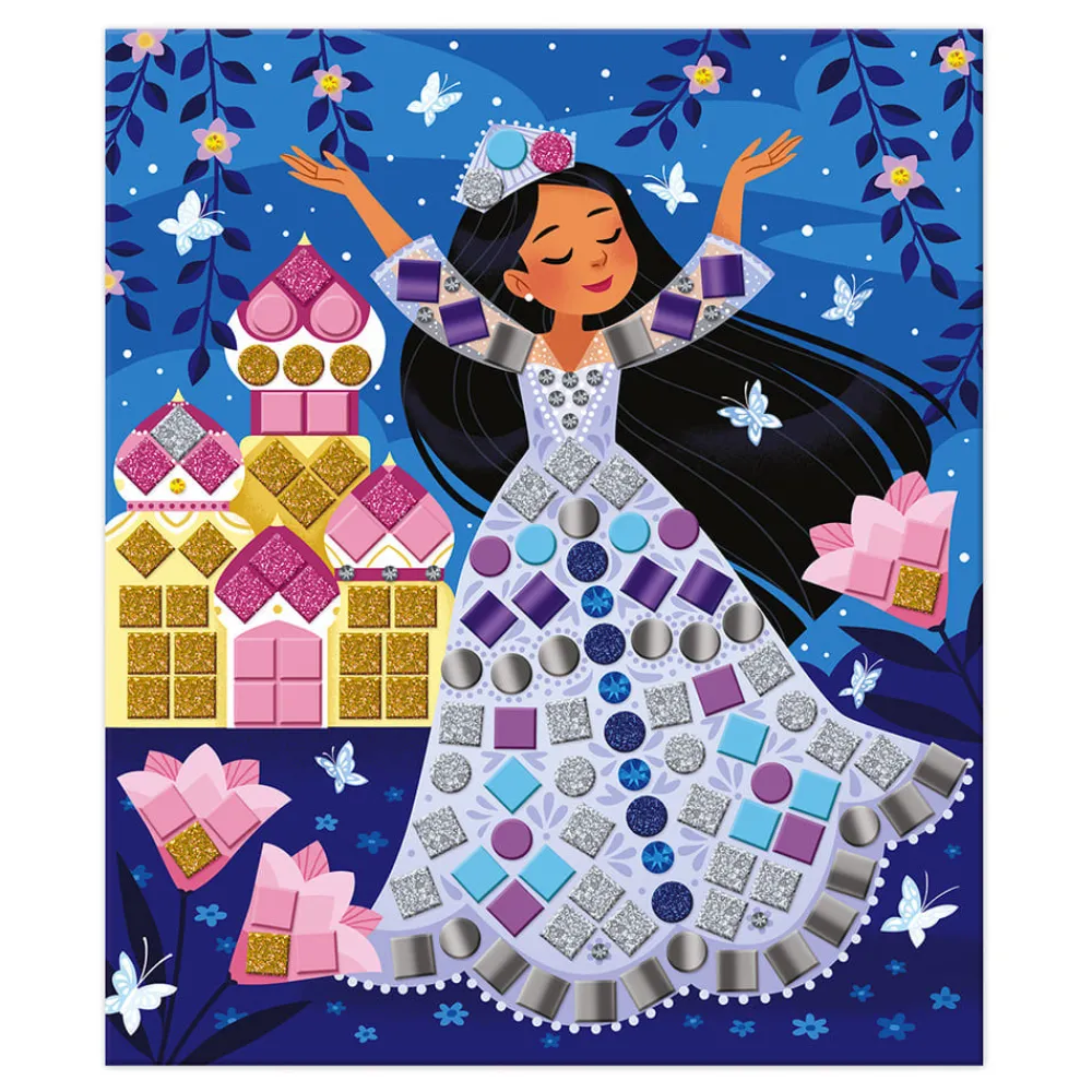 Janod Mosaïques & Gommettes|Collection "Les Ateliers Du Calme"*Kit Créatif - Mosaïques Princesses et Fées