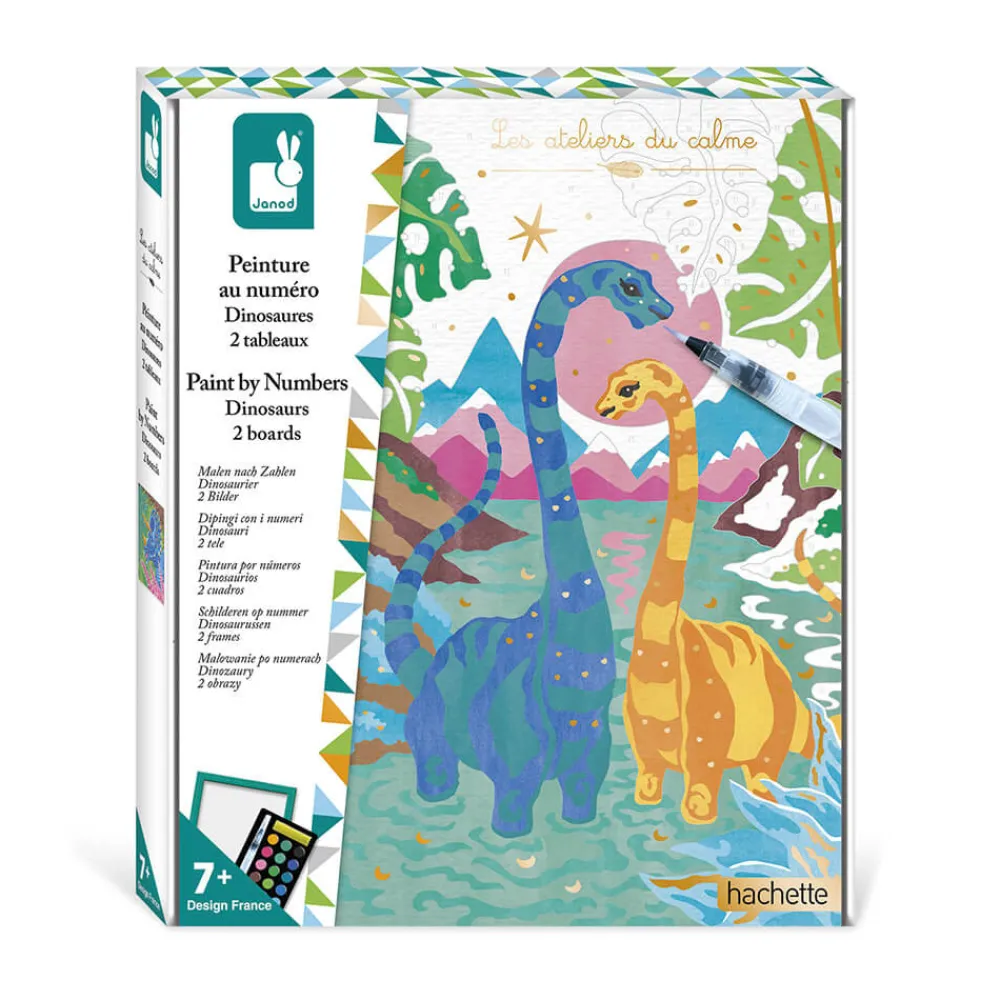 Janod Peinture Par Numéro & Coloriage*Kit Créatif - Peinture par Numéro Dinosaures