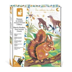 Janod Peinture Par Numéro & Coloriage*Kit Créatif - Peinture par Numéro Animaux de la Forêt