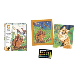 Janod Peinture Par Numéro & Coloriage*Kit Créatif - Peinture par Numéro Animaux de la Forêt