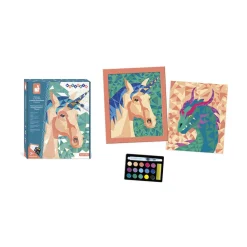 Janod Peinture Par Numéro & Coloriage*Kit Créatif - Peinture par Numéro Créatures Fantastiques