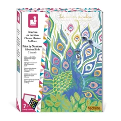 Janod Peinture Par Numéro & Coloriage*Kit Créatif - Peinture par Numéro Oiseaux Fabuleux