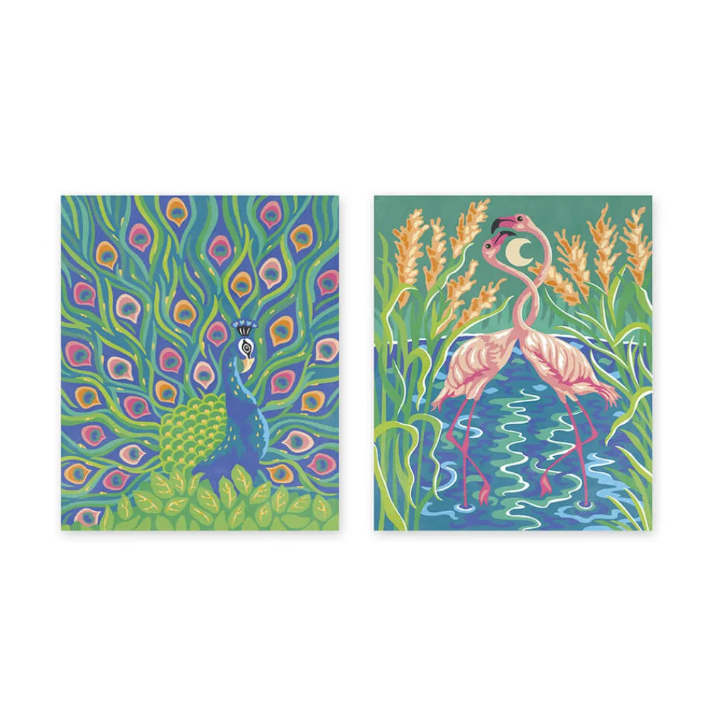 Janod Peinture Par Numéro & Coloriage*Kit Créatif - Peinture par Numéro Oiseaux Fabuleux