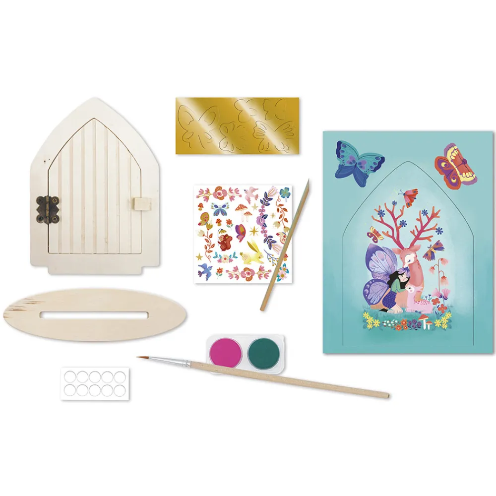 Janod Créations 3D|Collection "Les Ateliers Déco"*Kit Créatif - Porte de Fée à Décorer Magic Fairies