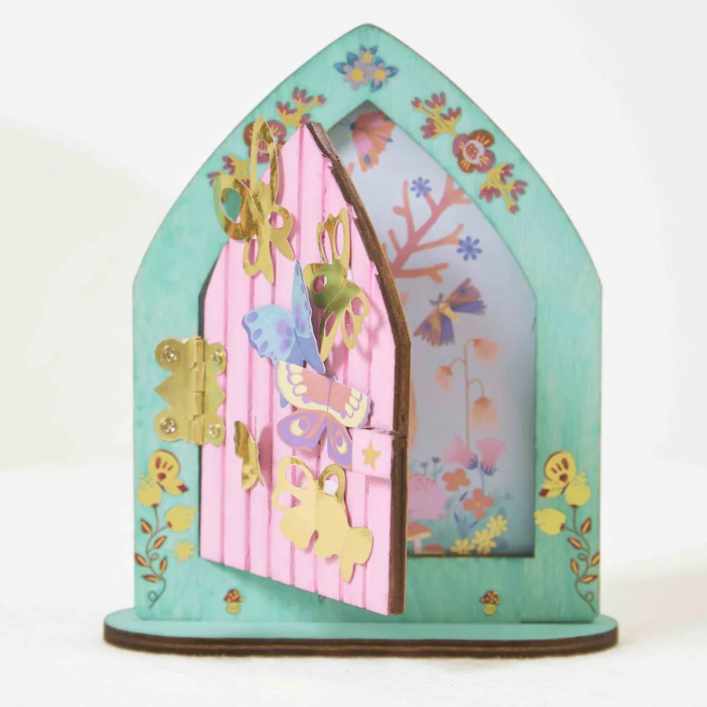 Janod Créations 3D|Collection "Les Ateliers Déco"*Kit Créatif - Porte de Fée à Décorer Magic Fairies