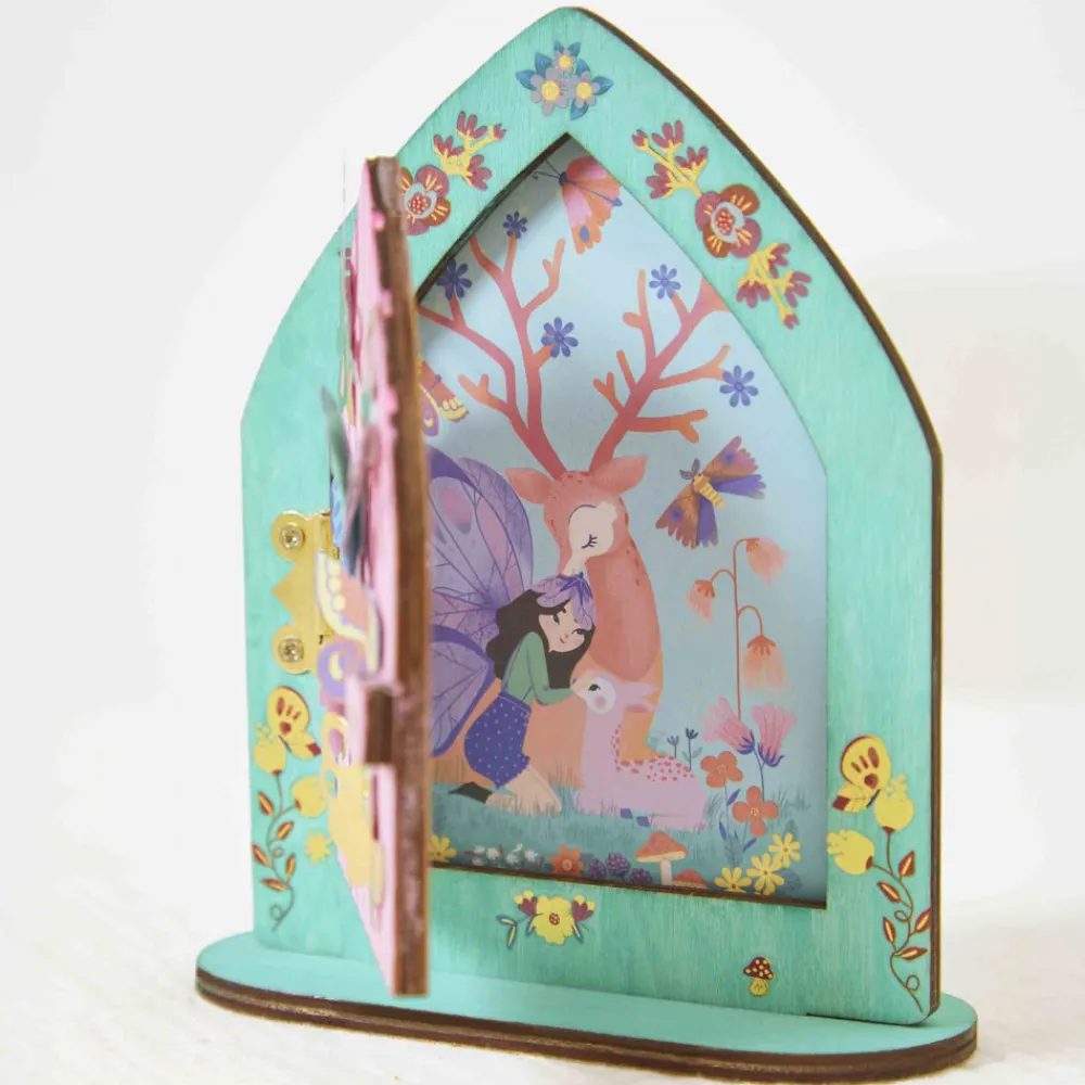 Janod Créations 3D|Collection "Les Ateliers Déco"*Kit Créatif - Porte de Fée à Décorer Magic Fairies