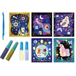 Janod Sable, Paillettes, Dorure & Strass|Collection "Les Ateliers Du Calme"*Kit Créatif - Sables Phosphorescents et Paillettes Nuit Féérique