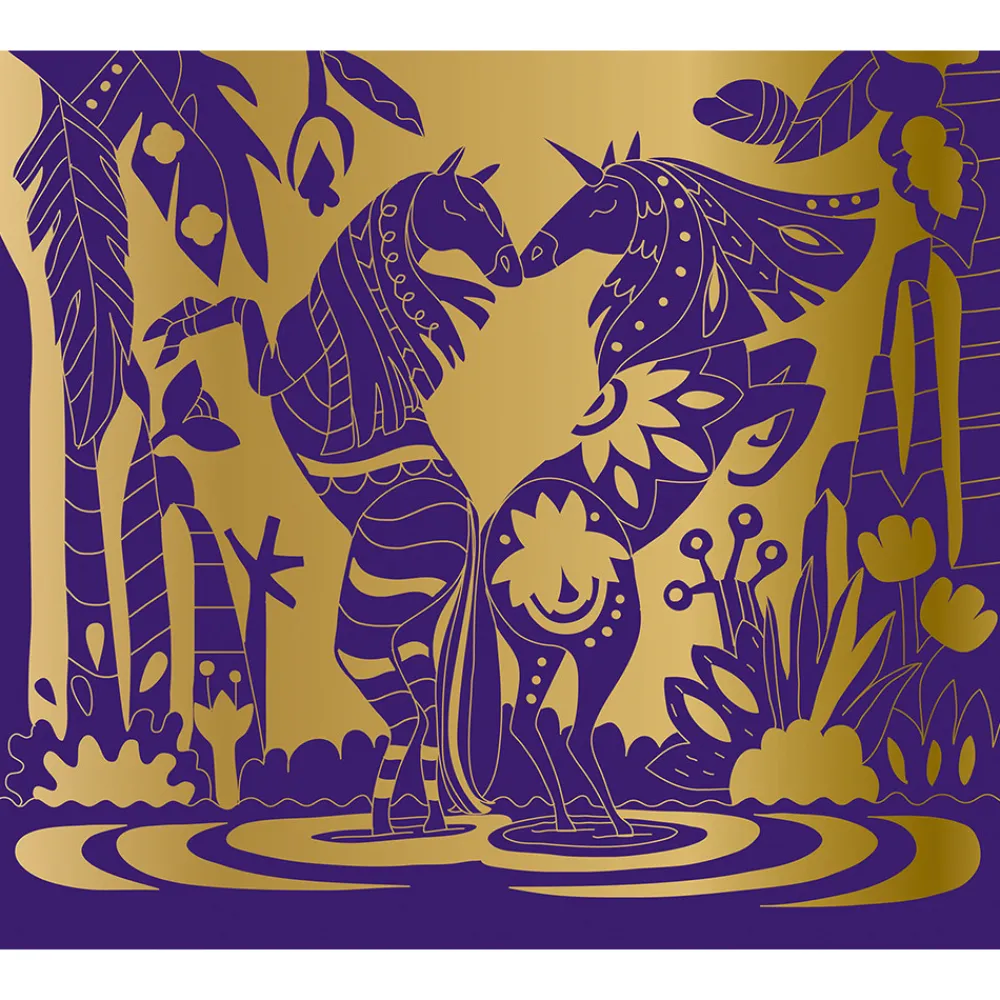 Janod Cartes À Gratter|Collection "Les Ateliers Du Calme"*Kit Créatif - Scratch Art Chevaux Et Licornes