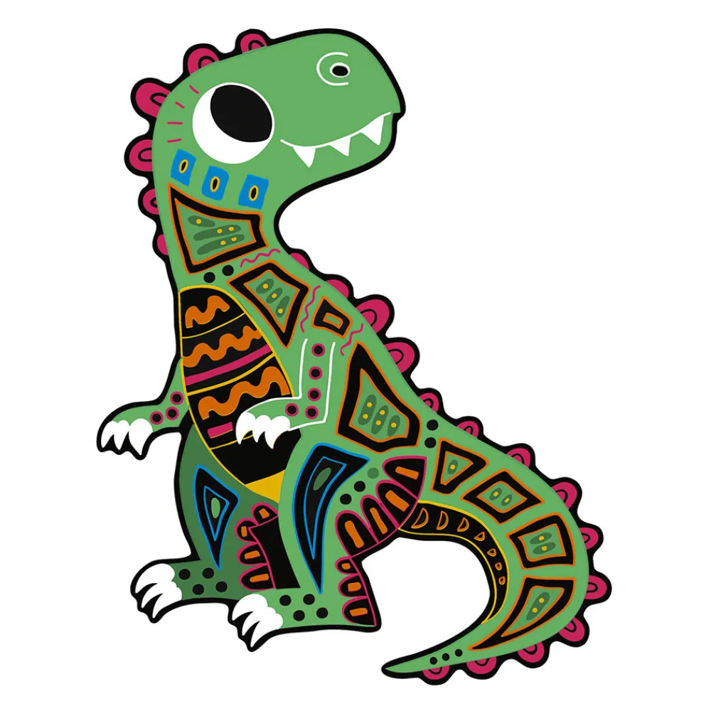 Janod Cartes À Gratter|Collection "Les Ateliers Du Calme"*Kit Créatif - Scratch Art Dinosaures Silhouettés
