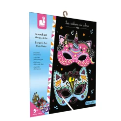 Janod Cartes À Gratter|Collection "Les Ateliers Du Calme"*Kit Créatif - Scratch Art Masques De Fête
