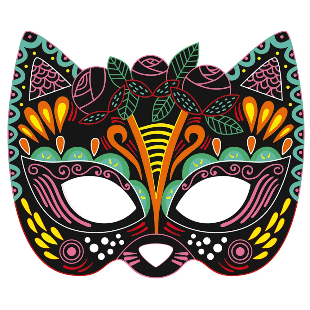 Janod Cartes À Gratter|Collection "Les Ateliers Du Calme"*Kit Créatif - Scratch Art Masques De Fête