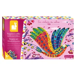 Janod Sable, Paillettes, Dorure & Strass|Mosaïques & Gommettes*Kit Créatif - Sequins à Coller Jardin Merveilleux