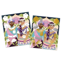 Janod Cartes À Gratter|Collection "Les Ateliers Du Calme"*Kit Créatif - Stickers en Métal à Repousser Bollywood